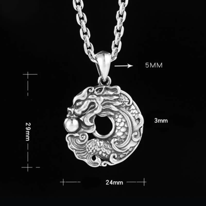 Buddha Stones Koi Fish Drago Pace Fibbia Ricchezza Collana Pendente - Image 14