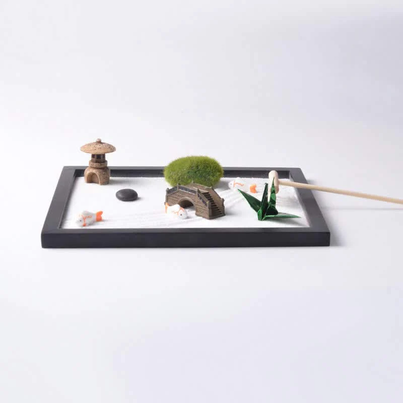 Buddha Stones Koi Pesce Piccolo Ponte Erba Paesaggio Pace Meditazione Zen Giardino Decorazione - Image 4