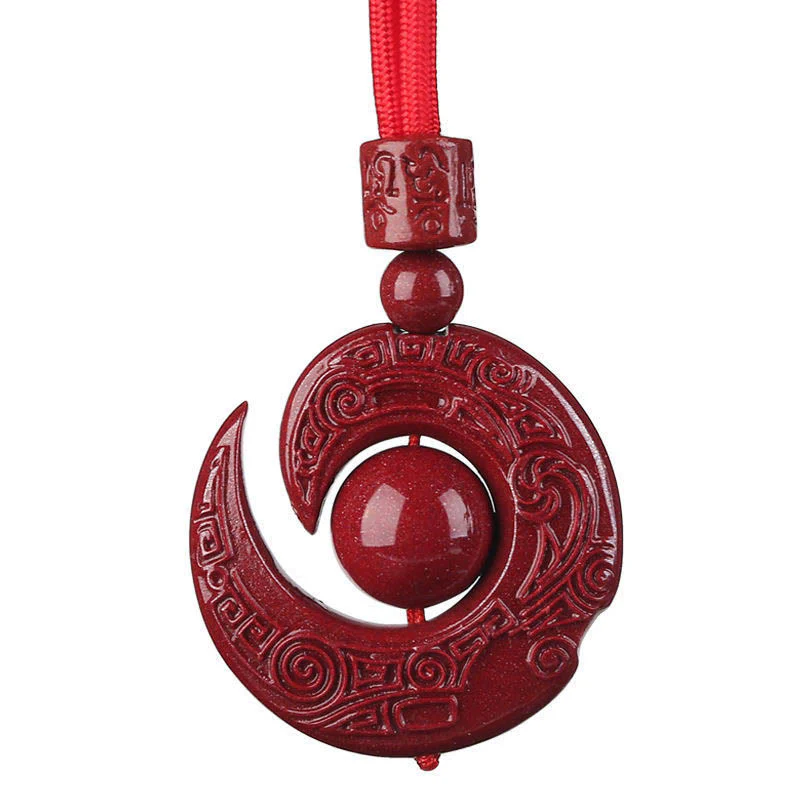 Buddha Stones La fortuna di una persona migliora il design del modello Ciondolo della collana di concentrazione naturale di cinabro - Image 8