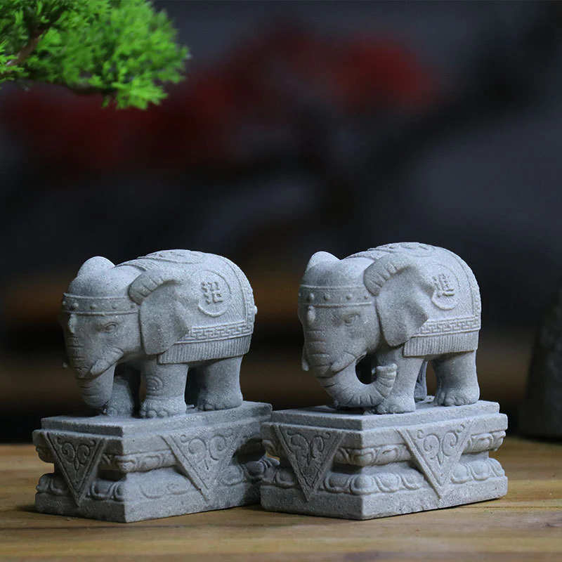 Buddha Stones Leone Fu Foo Cani Elefante Allontanare il Male Benedizione Decorazione della Casa - Image 13