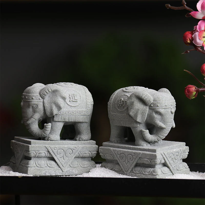 Buddha Stones Leone Fu Foo Cani Elefante Allontanare il Male Benedizione Decorazione della Casa - Image 14