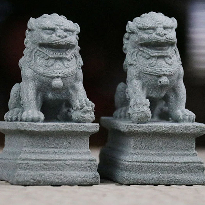 Buddha Stones Leone Fu Foo Cani Elefante Allontanare il Male Benedizione Decorazione della Casa - Image 6