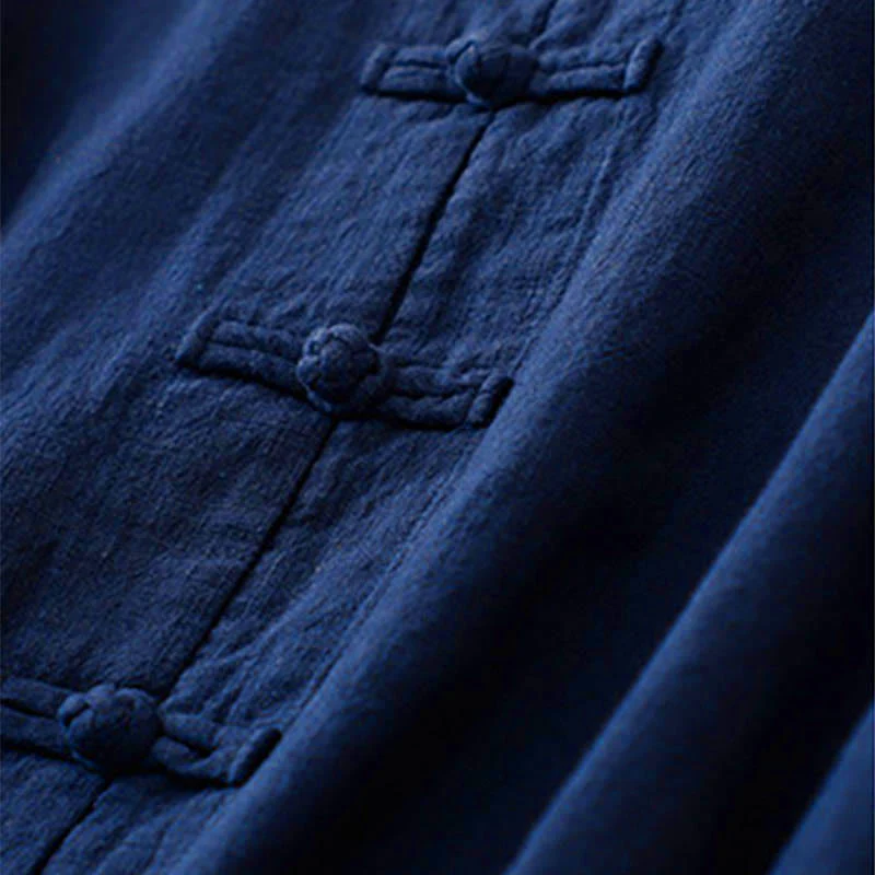 Buddha Stones Bottone di nodo cinese artistico letterario Abbigliamento casual in cotone - Image 12