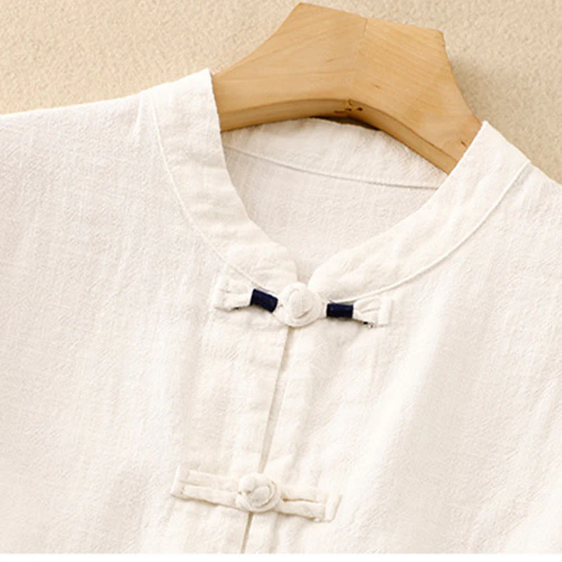 Buddha Stones Bottone di nodo cinese artistico letterario Abbigliamento casual in cotone - Image 21