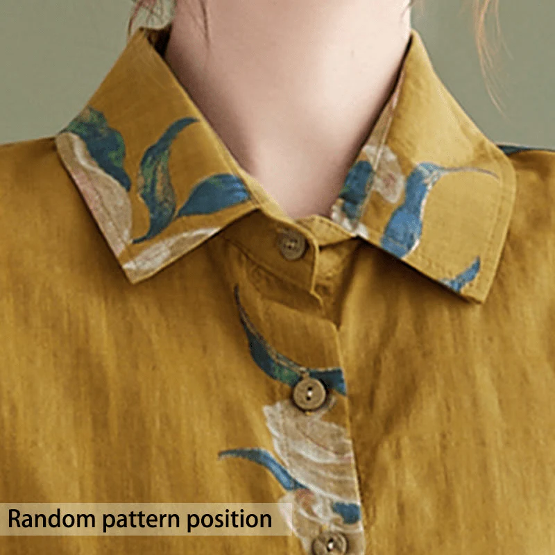 Abbigliamento in cotone con stampa floreale artistica letteraria di Buddha Stones - Image 2