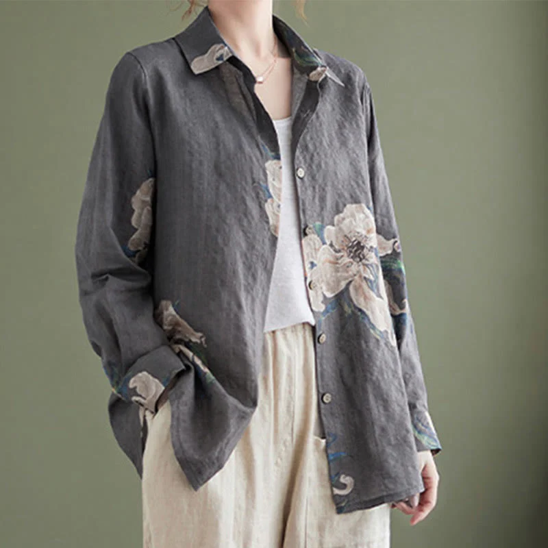 Abbigliamento in cotone con stampa floreale artistica letteraria di Buddha Stones - Image 24
