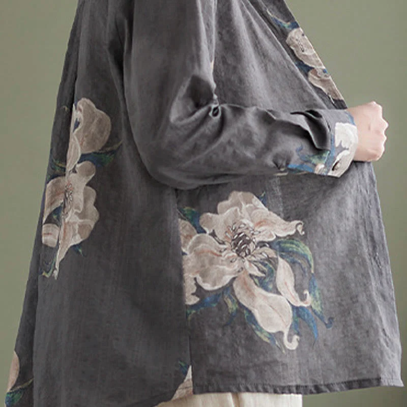 Abbigliamento in cotone con stampa floreale artistica letteraria di Buddha Stones - Image 30
