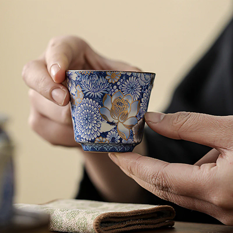 Buddha Stones Loto Crisantemo Fiore di Prugna Tazza da Tè Kung Fu Tazza da Tè Teiera - Image 13
