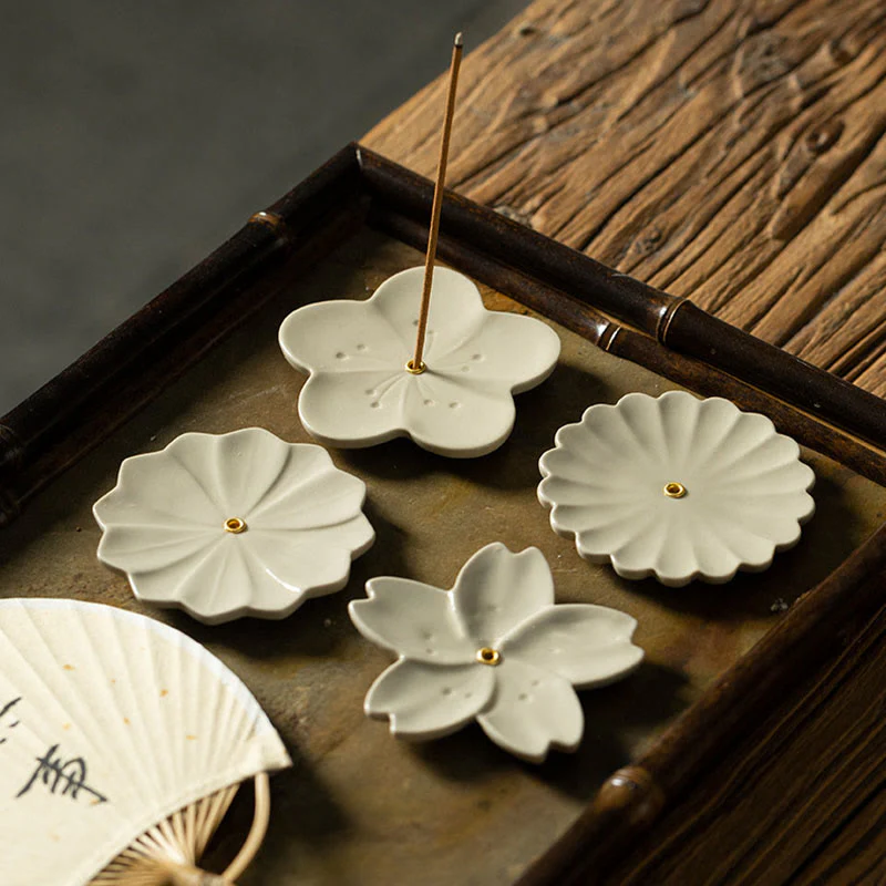 Buddha Stones, loto, fiore di ciliegio, fiore di prugna, crisantemo, bruciatore di incenso in ceramica curativo, decorazione - Image 11