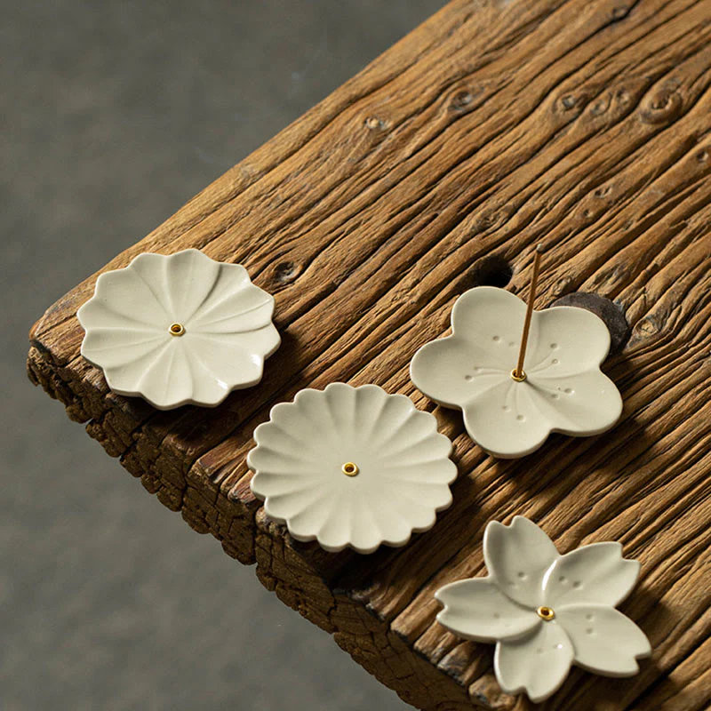 Buddha Stones, loto, fiore di ciliegio, fiore di prugna, crisantemo, bruciatore di incenso in ceramica curativo, decorazione - Image 13