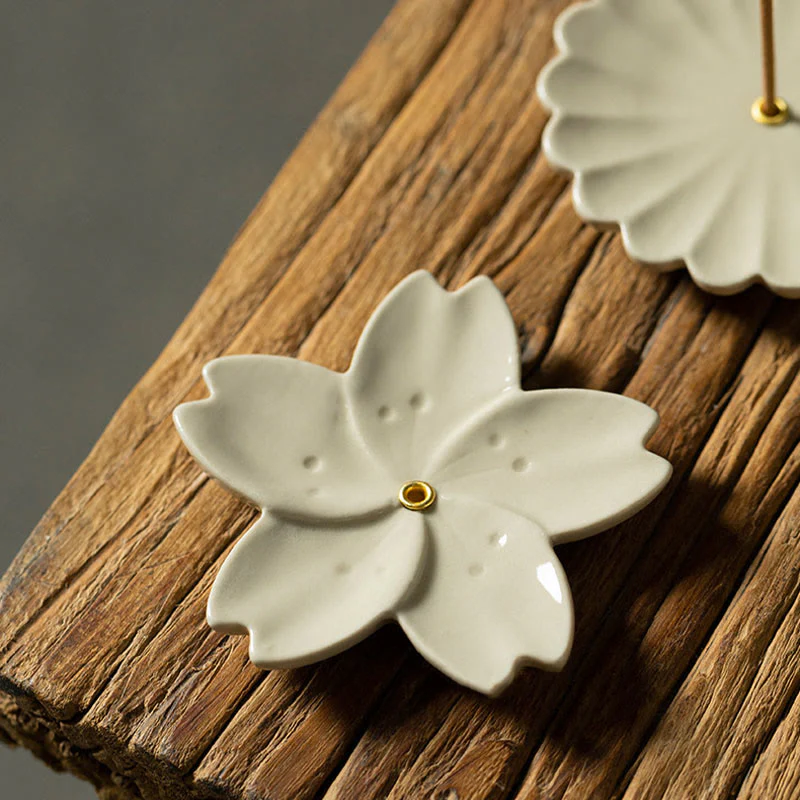 Buddha Stones, loto, fiore di ciliegio, fiore di prugna, crisantemo, bruciatore di incenso in ceramica curativo, decorazione - Image 3