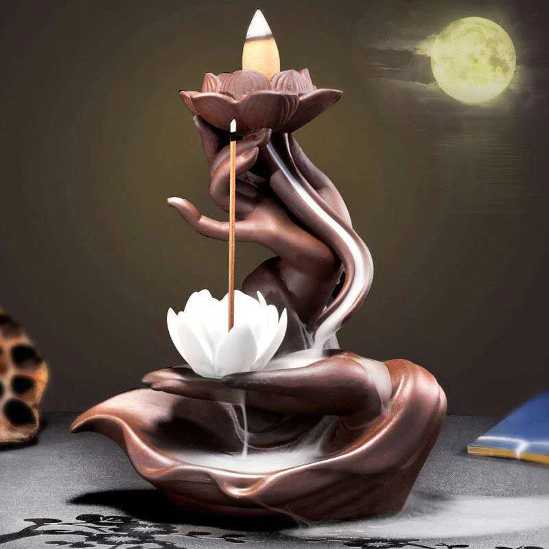 Buddha Stones Lotus Bergamotto Bruciatore di incenso curativo - Image 7