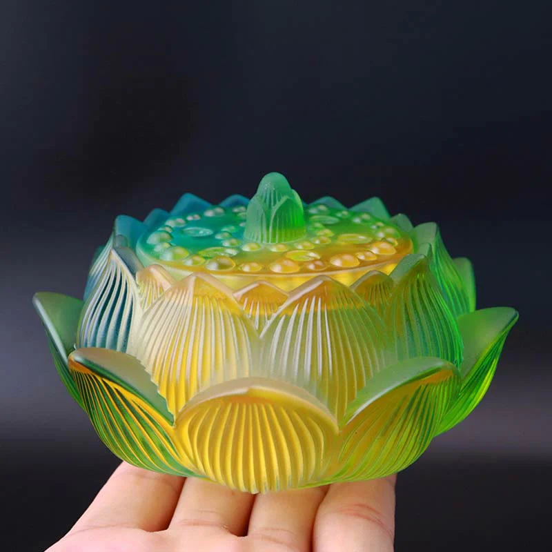 Buddha Stones Lotus Liuli Cristallo Guarigione Meditazione Bruciatore di Incenso - Image 6