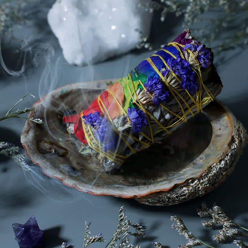 Buddha Stones, margherite colorate, fiori di rosa rossa, bastoncino di sbavatura per la pulizia della casa, incenso, guarigione, meditazione, bastoncino di sbavatura, rituali, set - Image 4