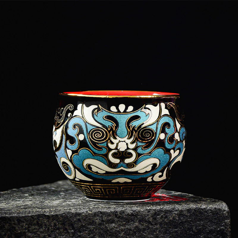 Buddha Stones Maschera dell'Opera di Pechino Modello Ceramica Gaiwan Sancai Tazza da Tè Kung Fu Tazza da Tè e Piattino con Coperchio Teiera - Image 10