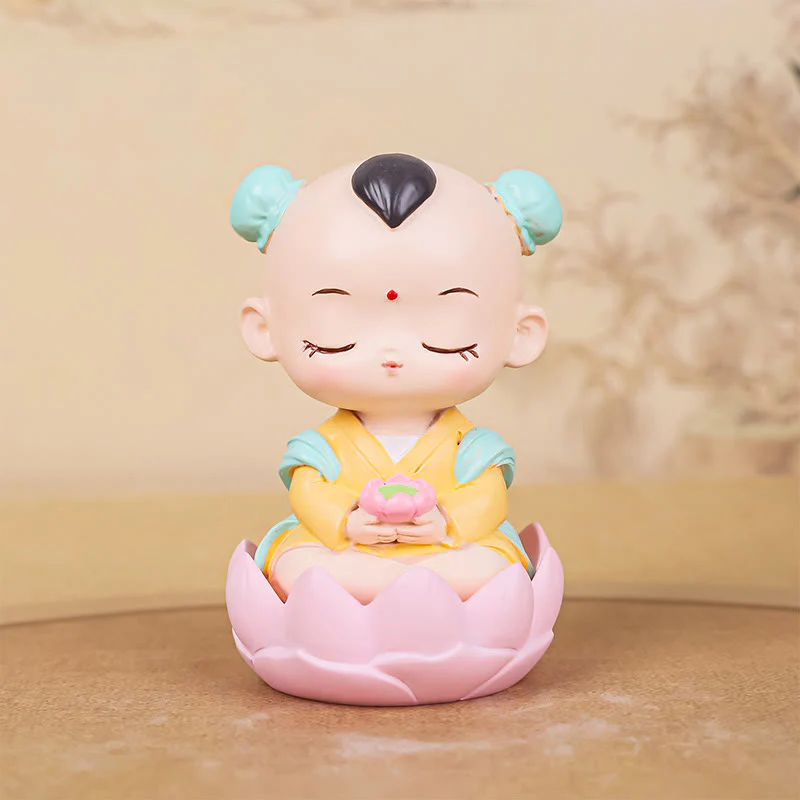 Buddha Stones Meditazione Avalokitesvara Loto Ragazzo Ragazza Statua in Resina Armonia Decorazione per la casa - Image 14