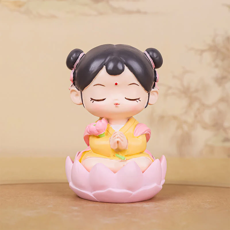 Buddha Stones Meditazione Avalokitesvara Loto Ragazzo Ragazza Statua in Resina Armonia Decorazione per la casa - Image 17