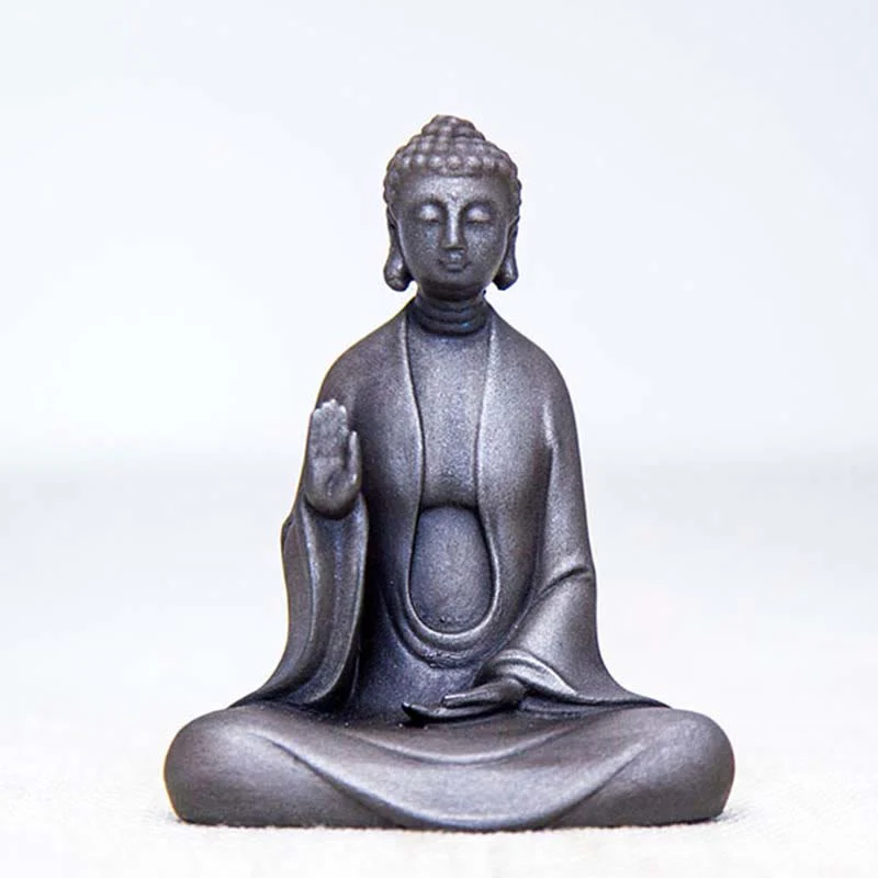 Buddha Stones Meditazione fatta a mano Buddha Sakyamuni Polvere di ferro Ruggine Statua in resina Decorazione - Image 11