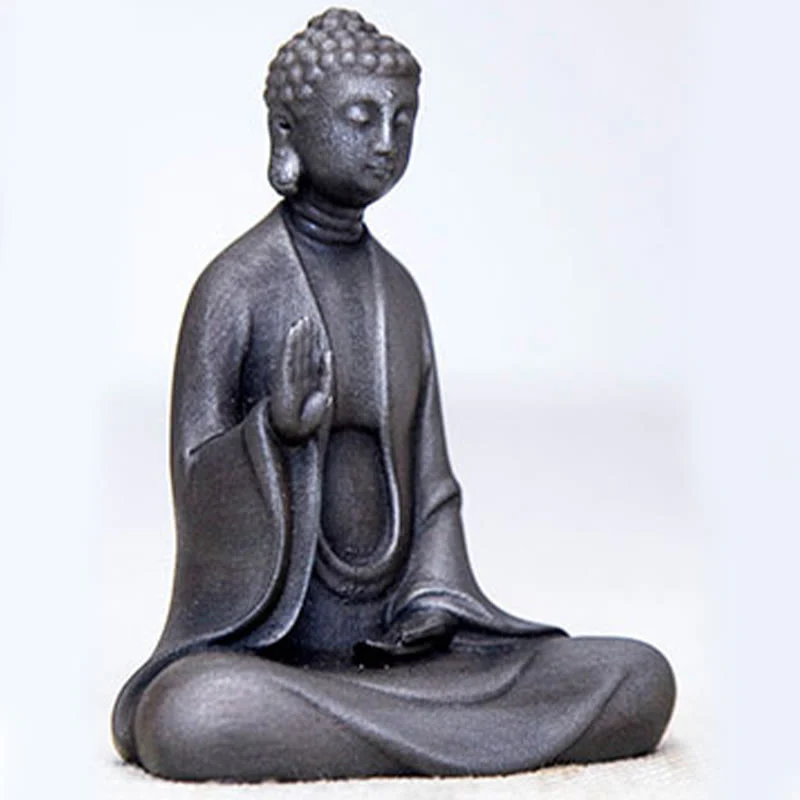 Buddha Stones Meditazione fatta a mano Buddha Sakyamuni Polvere di ferro Ruggine Statua in resina Decorazione - Image 17