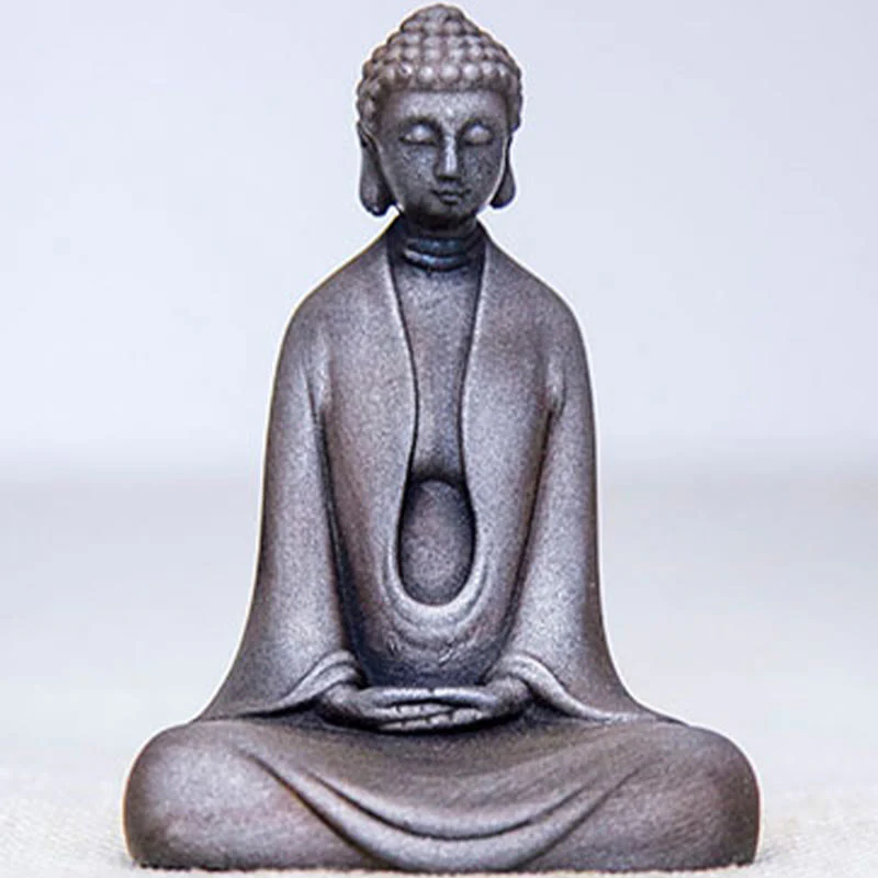 Buddha Stones Meditazione fatta a mano Buddha Sakyamuni Polvere di ferro Ruggine Statua in resina Decorazione - Image 30