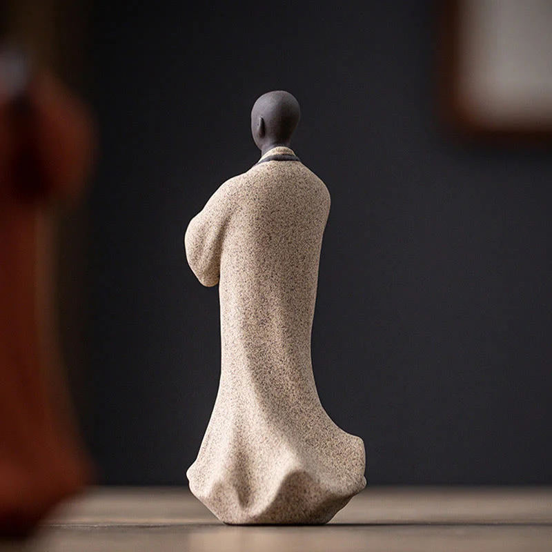 Buddha Stones Meditazione Preghiera Monaco Figura Ceramica Compassione Serenità Decorazione Casa - Image 15