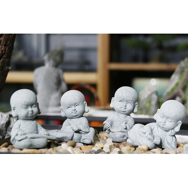Buddha Stones Meditazione Preghiera Monaco Statua del Buddha Serenità Decorazione della casa - Image 18
