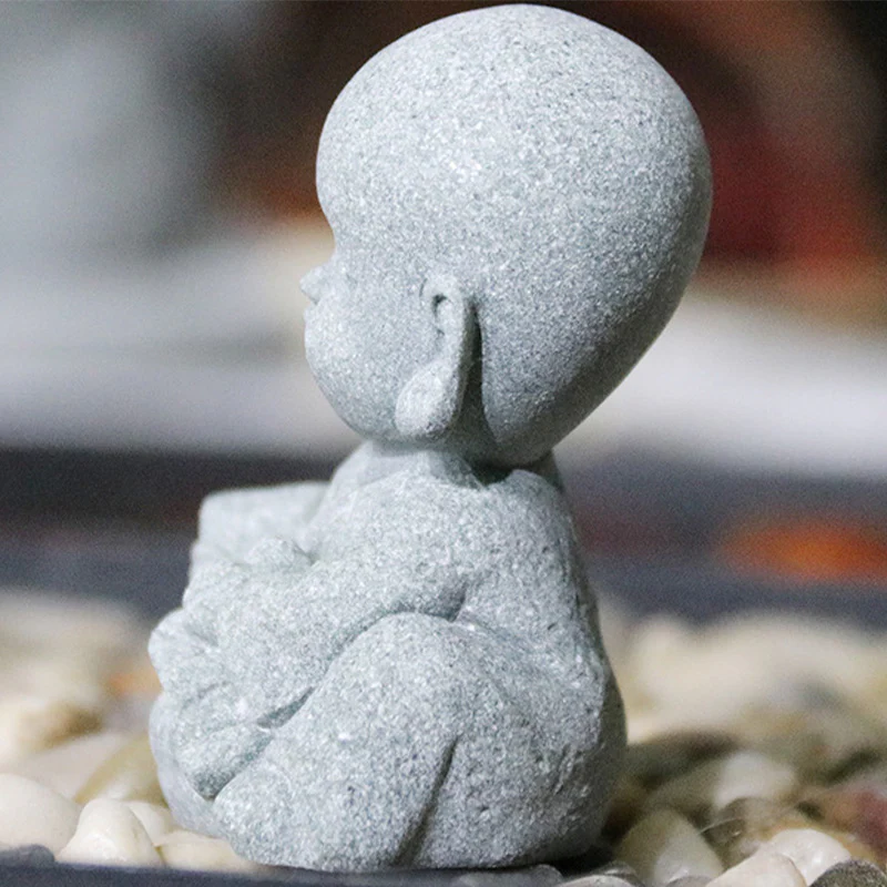 Buddha Stones Meditazione Preghiera Monaco Statua del Buddha Serenità Decorazione della casa - Image 8