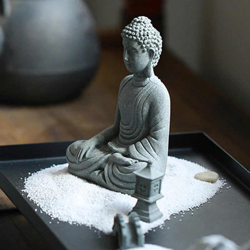 Buddha Stones Meditazione seduta Buddha Benedizione Compassione Decorazione - Image 12