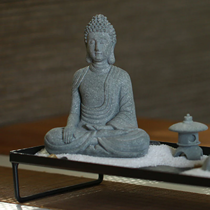 Buddha Stones Meditazione seduta Buddha Benedizione Compassione Decorazione - Image 13