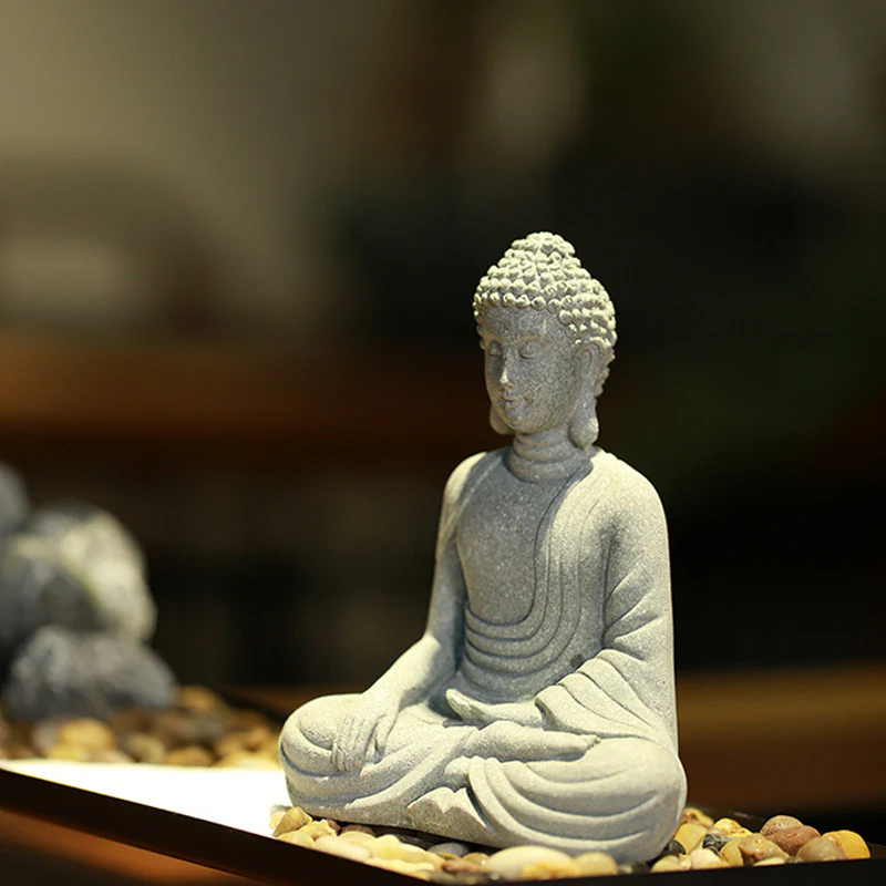 Buddha Stones Meditazione seduta Buddha Benedizione Compassione Decorazione - Image 4