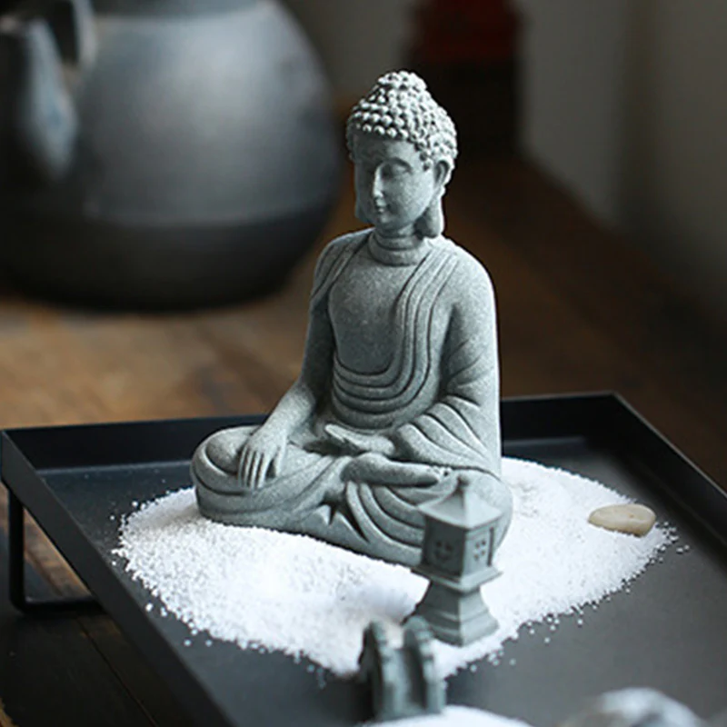 Buddha Stones Meditazione seduta Buddha Benedizione Compassione Decorazione - Image 5