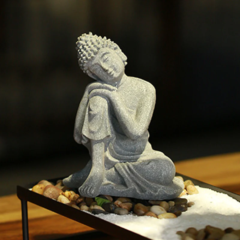 Buddha Stones Meditazione seduta Buddha Benedizione Compassione Decorazione - Image 9