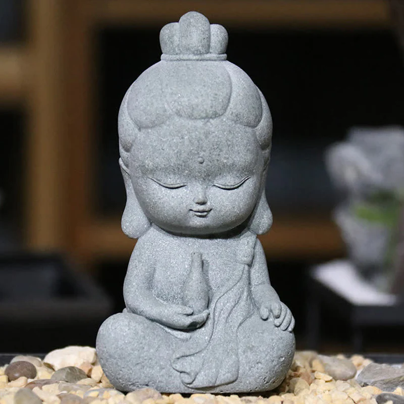 Buddha Stones Meditazione Statua del Buddha Compassione Decorazione della casa - Image 6