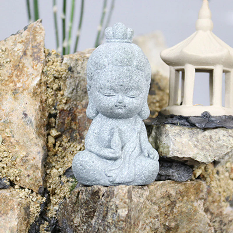 Buddha Stones Meditazione Statua del Buddha Compassione Decorazione della casa - Image 7