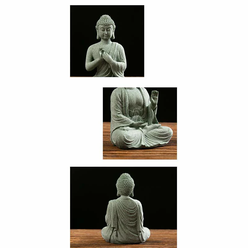 Buddha Stones Meditazione Tibetana Contemplazione Buddha Serenità Compassione Statua Figurina Decorazione - Image 10