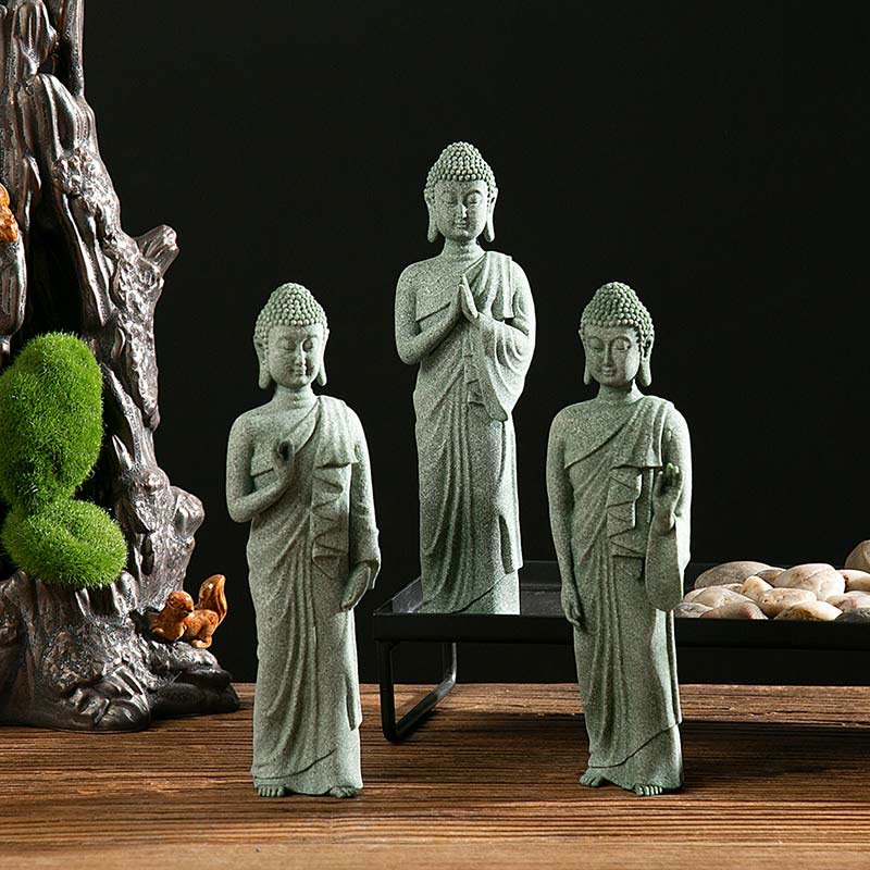 Buddha Stones Meditazione Tibetana Contemplazione Buddha Serenità Compassione Statua Figurina Decorazione - Image 17