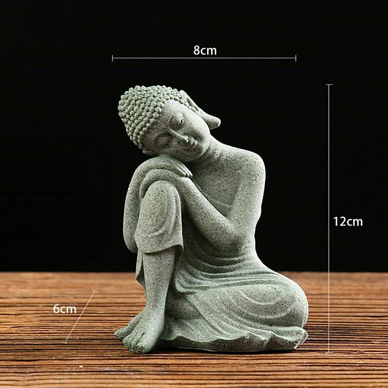 Buddha Stones Meditazione Tibetana Contemplazione Buddha Serenità Compassione Statua Figurina Decorazione - Image 2