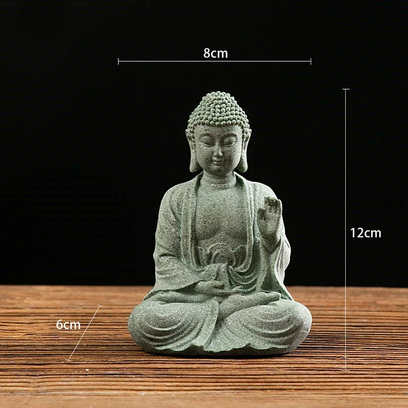 Buddha Stones Meditazione Tibetana Contemplazione Buddha Serenità Compassione Statua Figurina Decorazione - Image 3