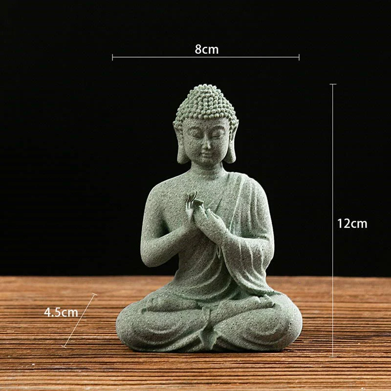 Buddha Stones Meditazione Tibetana Contemplazione Buddha Serenità Compassione Statua Figurina Decorazione - Image 6