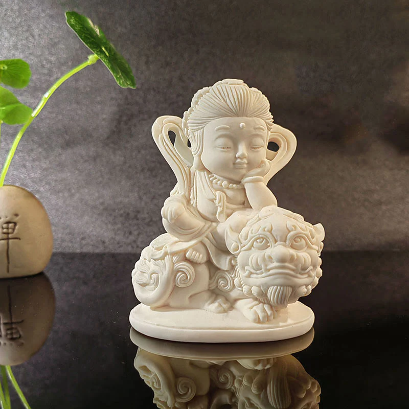 Buddha Stones Mini Avorio Frutta Tathagata Buddha Lotus Kwan Yin Avalokitesvara Manjusri Samantabhadra Serenity Desk Decorazione - Image 11
