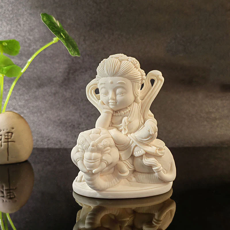 Buddha Stones Mini Avorio Frutta Tathagata Buddha Lotus Kwan Yin Avalokitesvara Manjusri Samantabhadra Serenity Desk Decorazione - Image 12