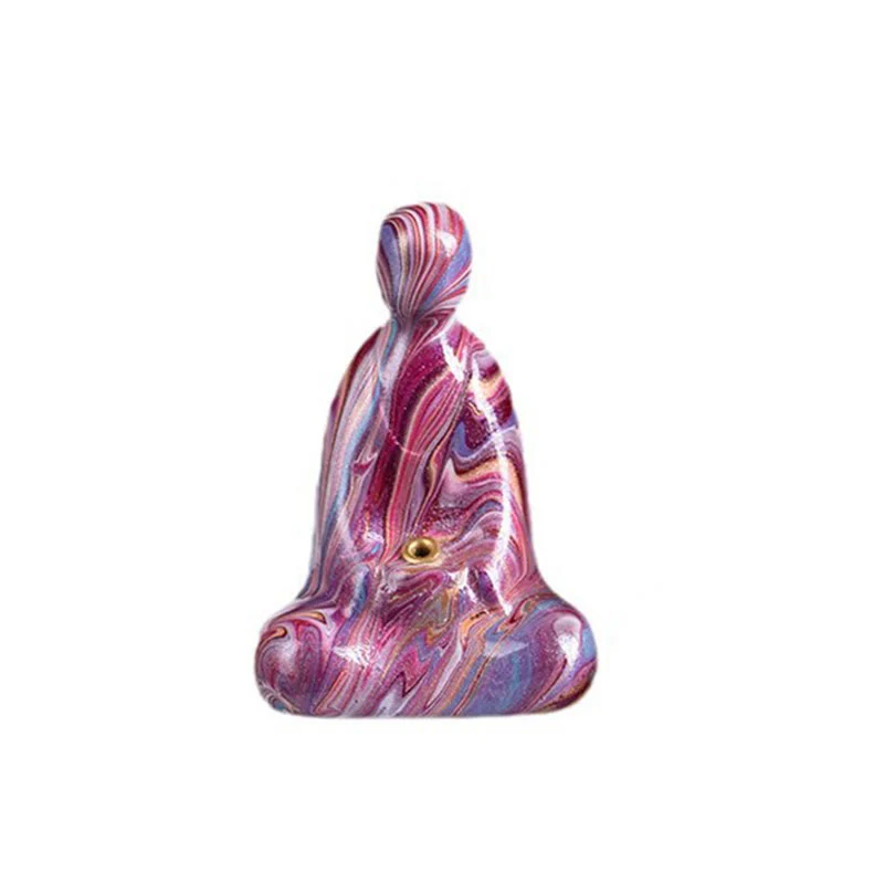 Buddha Stones Mini Buddha senza forma Legno di ebano laccato Artigianato Porta incenso Decorazione della pace - Image 3