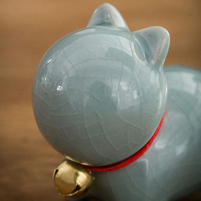 Buddha Stones Mini Carino Campanello Portafortuna Gatto Tè Animale Domestico Ceramica Casa Scrivania Figurina Decorazione - Image 15