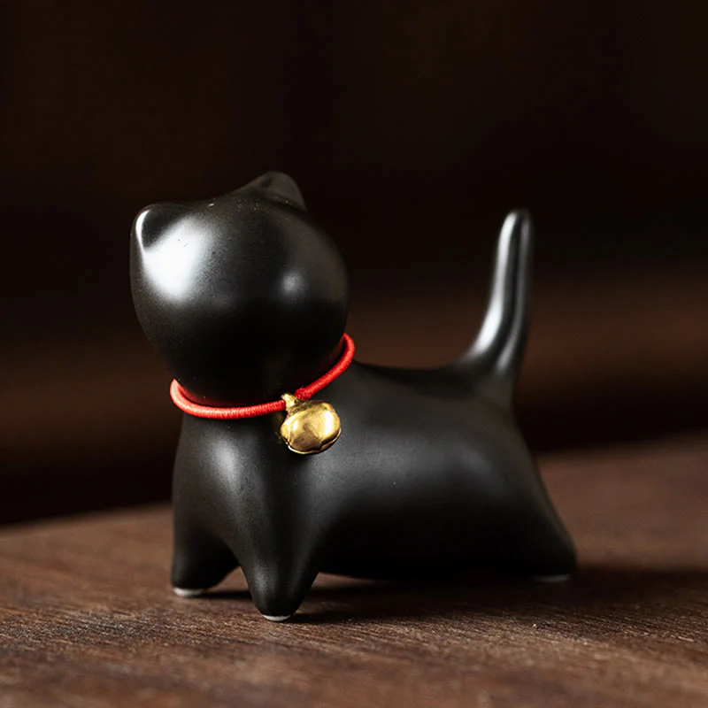 Buddha Stones Mini Carino in Piedi Sdraiato Gatto Tè Animale Domestico Ceramica Casa Scrivania Figurina Decorazione - Image 15