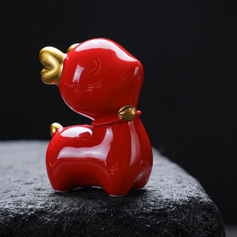 Buddha Stones Mini Cervo Tea Pet Ceramica Casa Scrivania Figurina Decorazione - Image 24