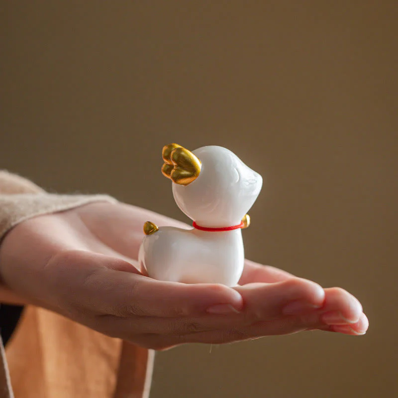 Buddha Stones Mini Cervo Tea Pet Ceramica Casa Scrivania Figurina Decorazione - Image 5