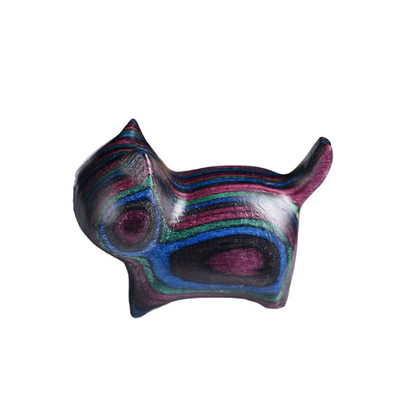 Buddha Stones Mini Gatto Gattino Colorato Legno Carino Decorazione per Animali Domestici - Image 7