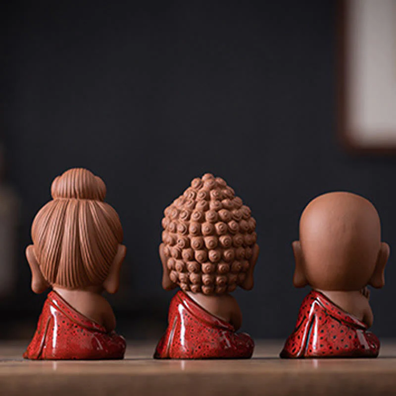 Buddha Stones Mini Gautama Buddha Sakyamuni Kwan Yin Avalokitesvara Ksitigarbha Serenity Decorazione da scrivania in ceramica - Image 21