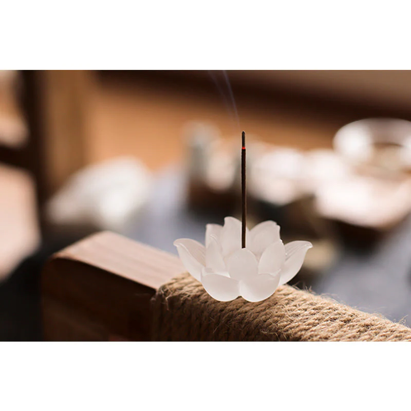 Buddha Stones Mini Lotus Liuli Cristallo Guarigione Meditazione Bastoncino Bruciatore di Incenso - Image 16