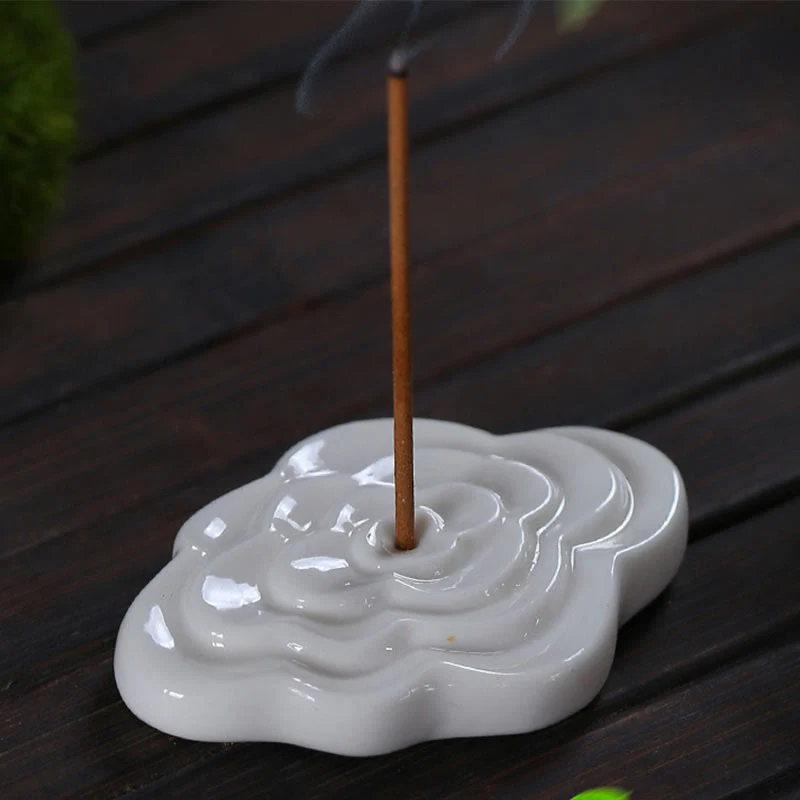 Buddha Stones Mini Nuvole di Buon Auspicio Design Bastoncino di Guarigione Ceramica Piccolo Bruciatore di Incenso Decorazione - Image 14